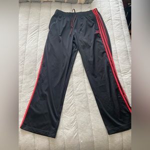 Adidas Black w/ Red Stripes Sweatpants  - Size Large